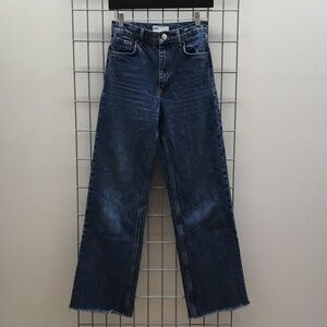 Zara High-Rise Jeans Frayed wide-leg, ankle crop